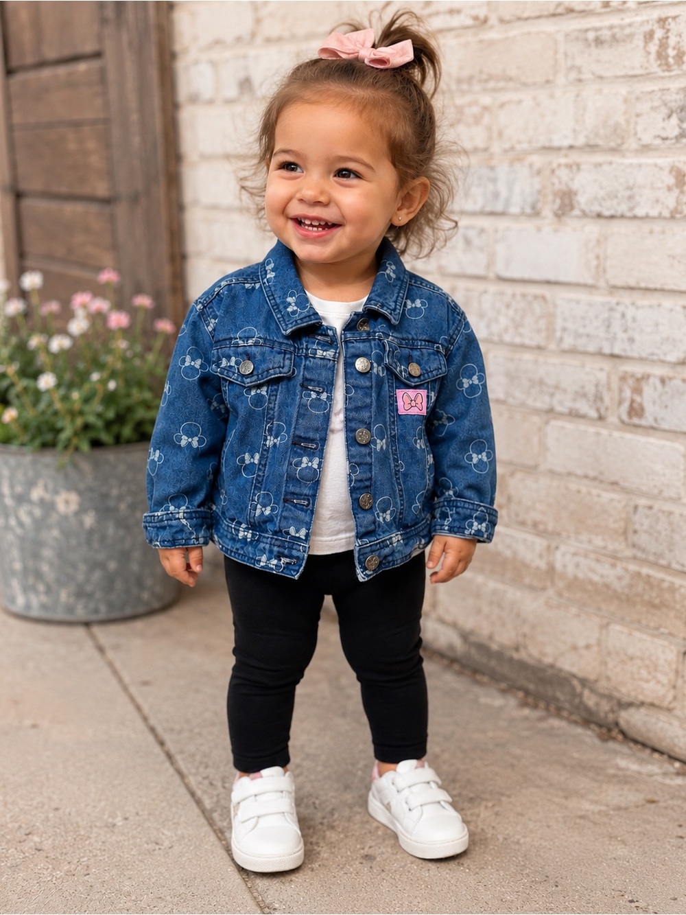 Toddler Denim Jacket with Printed Mickey Mouse